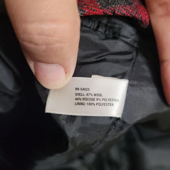 Gap Womens Plaid Wool-Blend Skirt Red & Gray Size 16 Academia Preppy Dark - Picture 3 of 12